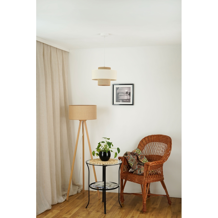 Brilagi - Lustr na lanku DALLAS 1xE27/15W/230V pr. 30 cm hnědá/krémová/bílá
