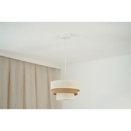 Brilagi - Lustr na lanku DENVER LUNETA 1xE27/15W/230V pr. 25 cm béžová/hnědá/krémová