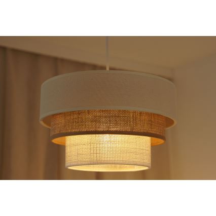 Brilagi - Lustr na lanku DENVER LUNETA 1xE27/15W/230V pr. 25 cm béžová/hnědá/krémová