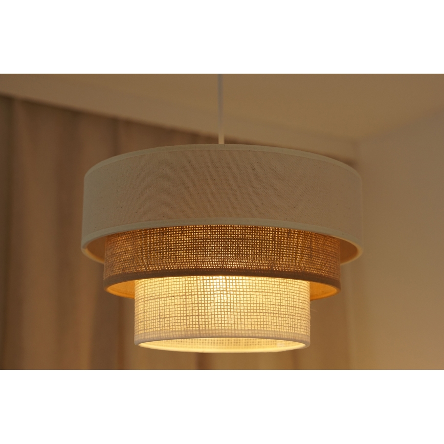 Brilagi - Lustr na lanku DENVER LUNETA 1xE27/15W/230V pr. 25 cm béžová/hnědá/krémová