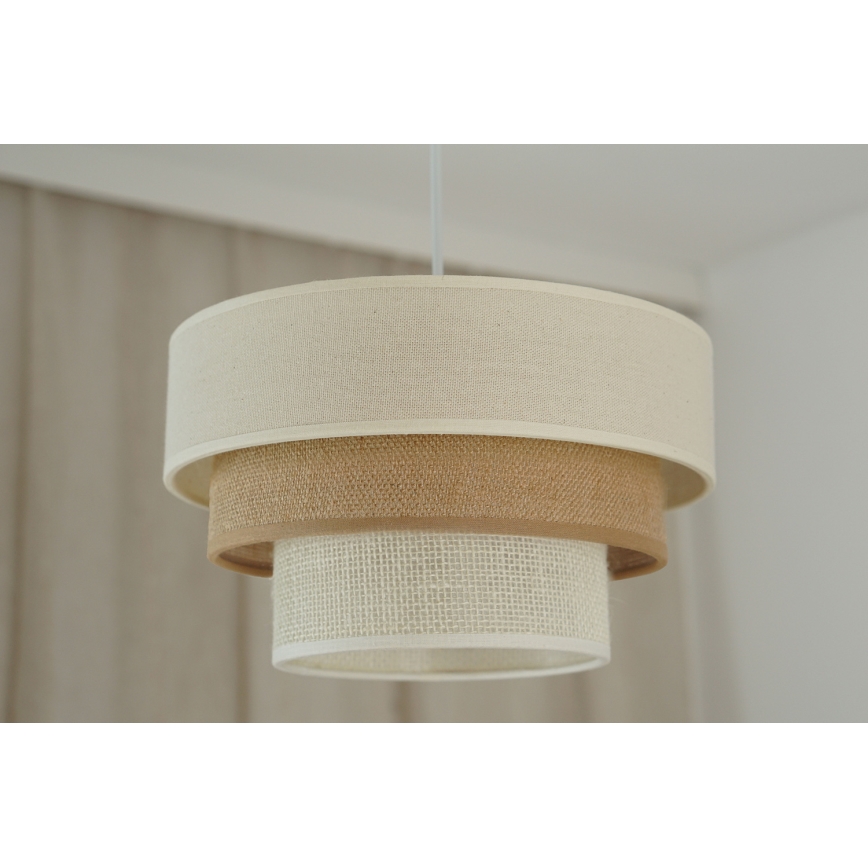 Brilagi - Lustr na lanku DENVER LUNETA 1xE27/15W/230V pr. 25 cm béžová/hnědá/krémová