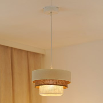 Brilagi - Lustr na lanku DENVER LUNETA 1xE27/15W/230V pr. 25 cm béžová/hnědá/krémová