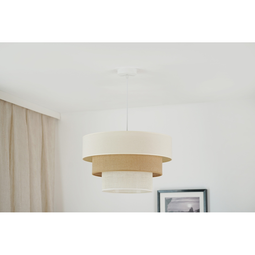 Brilagi - Lustr na lanku DENVER LUNETA 1xE27/15W/230V pr. 45 cm béžová/hnědá/krémová