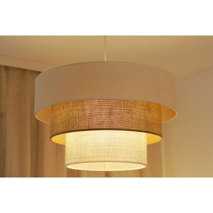 Brilagi - Lustr na lanku DENVER LUNETA 1xE27/15W/230V pr. 45 cm béžová/hnědá/krémová