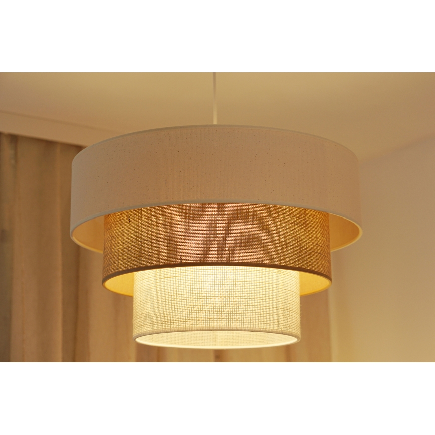 Brilagi - Lustr na lanku DENVER LUNETA 1xE27/15W/230V pr. 45 cm béžová/hnědá/krémová