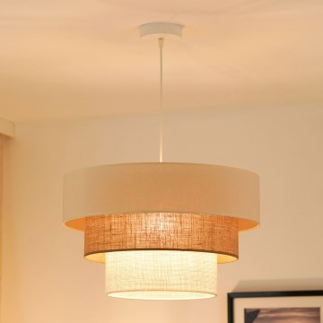 Brilagi - Lustr na lanku DENVER LUNETA 1xE27/15W/230V pr. 45 cm béžová/hnědá/krémová
