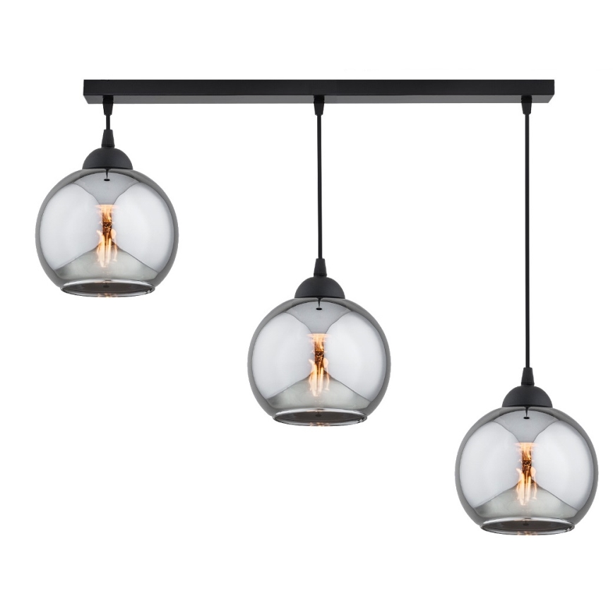 Brilagi - Lustr na lanku DIOR 3xE27/60W/230V černá/kouřová šedá