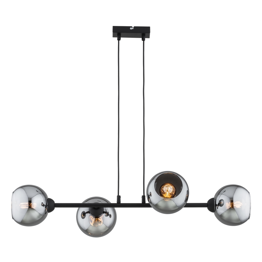 Brilagi - Lustr na lanku DIOR 4xE27/60W/230V černá/kouřová šedá