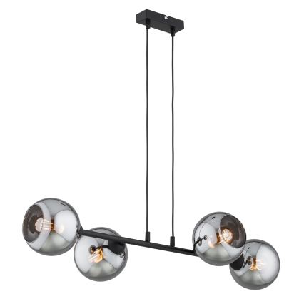Brilagi - Lustr na lanku DIOR 4xE27/60W/230V černá/kouřová šedá