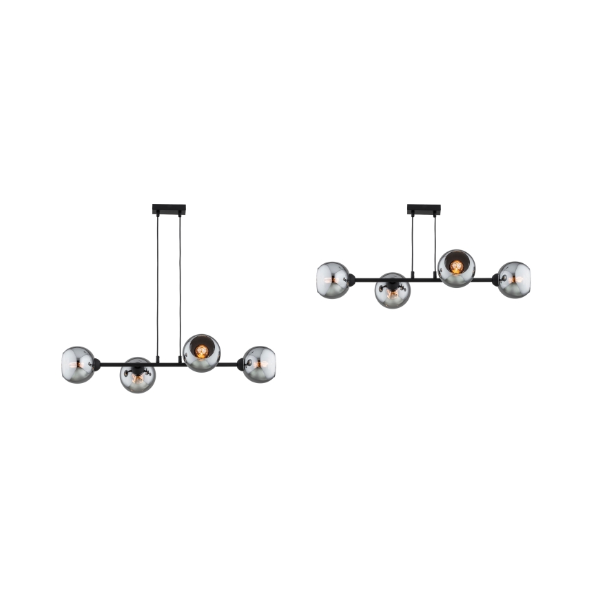 Brilagi - Lustr na lanku DIOR 4xE27/60W/230V černá/kouřová šedá