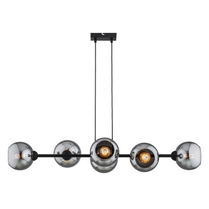Brilagi - Lustr na lanku DIOR 6xE27/60W/230V černá/kouřová šedá