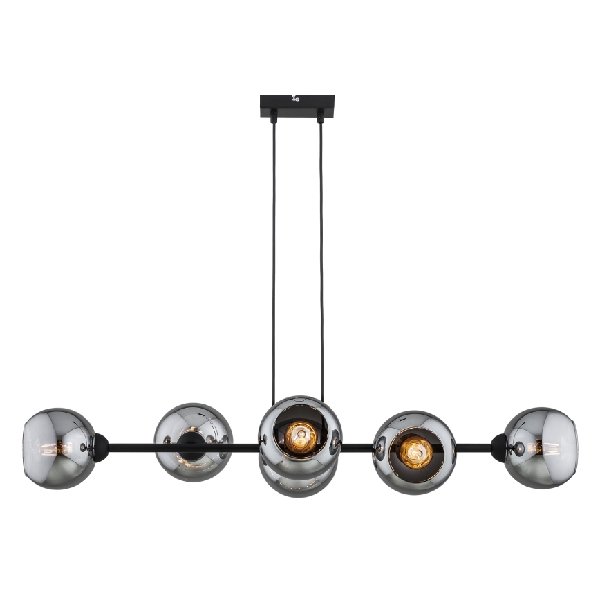 Brilagi - Lustr na lanku DIOR 6xE27/60W/230V černá/kouřová šedá