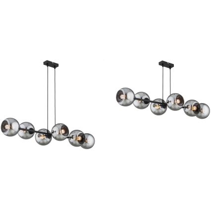 Brilagi - Lustr na lanku DIOR 6xE27/60W/230V černá/kouřová šedá