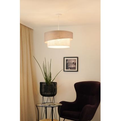 Brilagi - Lustr na lanku DOVER SHINE 1xE27/15W/230V pr. 50 cm šedá/krémová