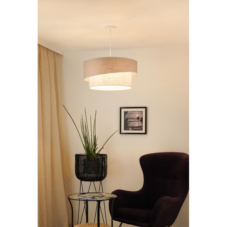 Brilagi - Lustr na lanku DOVER SHINE 1xE27/15W/230V pr. 50 cm šedá/krémová