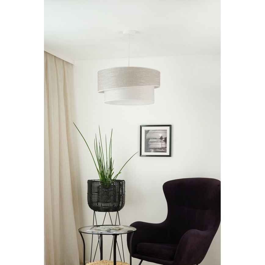 Brilagi - Lustr na lanku DOVER SHINE 1xE27/15W/230V pr. 50 cm šedá/krémová