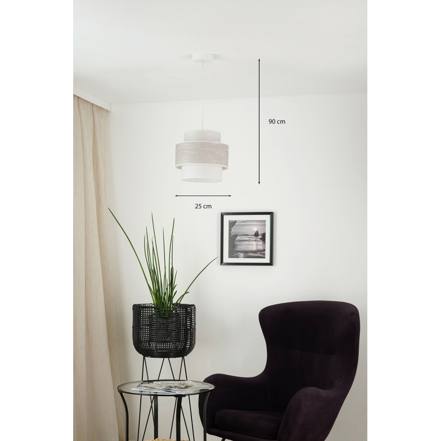 Brilagi - Lustr na lanku DOVER SPACE 1xE27/15W/230V pr. 25 cm šedá/krémová