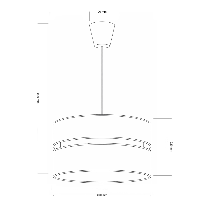 Brilagi - Lustr na lanku DUO-DUO 1xE27/60W/230V pr. 40 cm krémová/zlatá