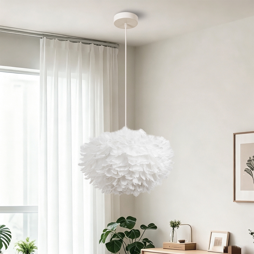 BRILAGI - Lustr na lanku FEATHER 3xE27/40W/230V pr. 50 cm bílá