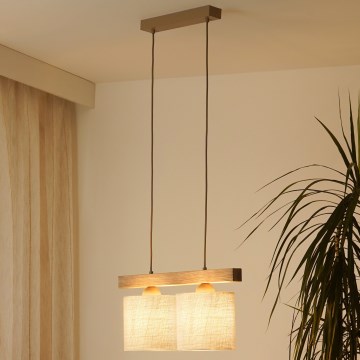 Brilagi - Lustr na lanku FOREST 2xE27/15W/230V borovice/hnědá/krémová