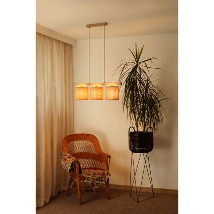 Brilagi - Lustr na lanku FOREST 3xE27/15W/230V borovice/hnědá