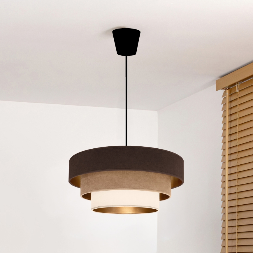 Brilagi - Lustr na lanku LUNETA 1xE27/60W/230V pr. 40 cm hnědá/béžová/krémová