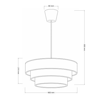 Brilagi - Lustr na lanku LUNETA 1xE27/60W/230V pr. 40 cm hnědá/béžová/krémová