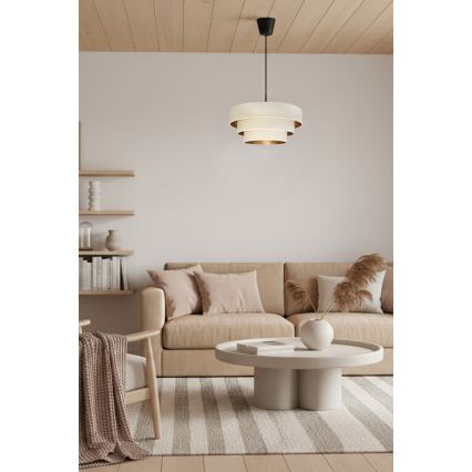 Brilagi - Lustr na lanku LUNETA 1xE27/60W/230V pr. 40 cm krémová/zlatá