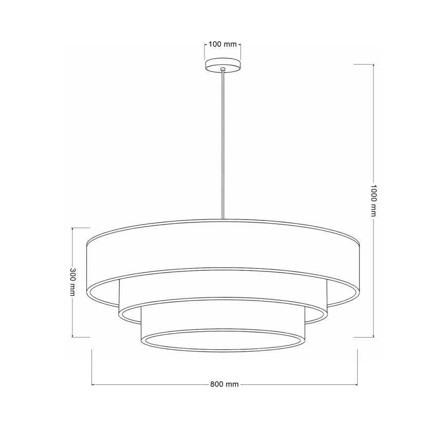 Brilagi - Lustr na lanku LUNETA 3xE27/60W/230V pr. 80 cm béžová/zlatá