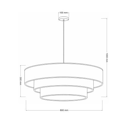 Brilagi - Lustr na lanku LUNETA 3xE27/60W/230V pr. 80 cm černá/zlatá