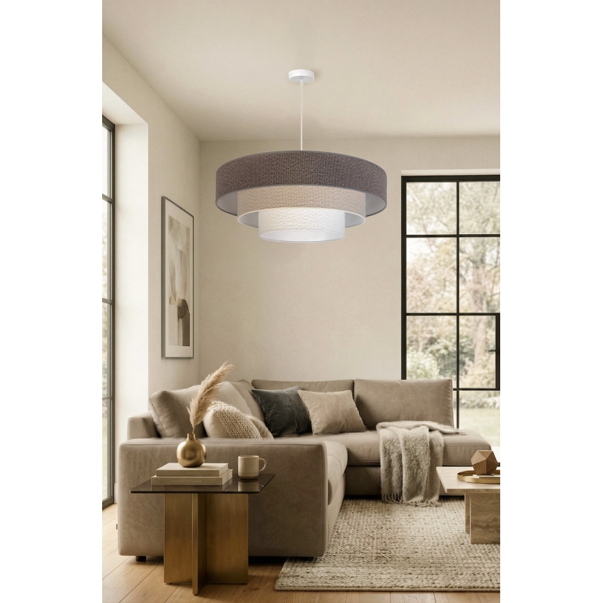 Brilagi - Lustr na lanku LUNETA 3xE27/60W/230V pr. 80 cm šedá/krémová/bílá