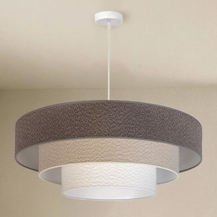 Brilagi - Lustr na lanku LUNETA 3xE27/60W/230V pr. 80 cm šedá/krémová/bílá