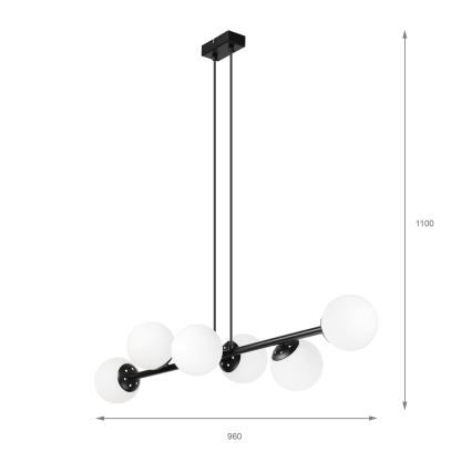 Brilagi - Lustr na lanku MALONY 6xE14/20W/230V černá
