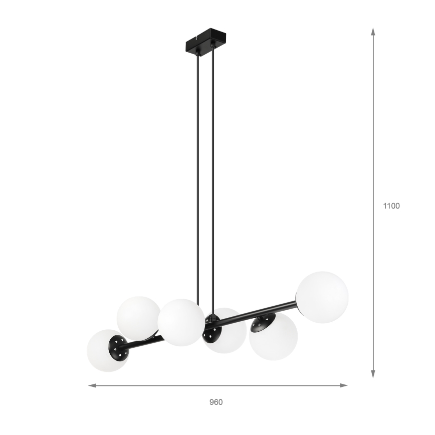 Brilagi - Lustr na lanku MALONY 6xE14/20W/230V černá