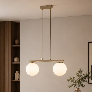 Brilagi - Lustr na lanku MILO 2xE27/60W/230V béžová/zlatá