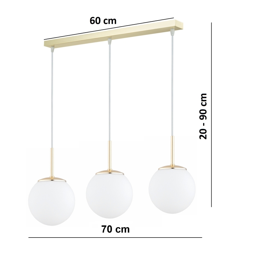 Brilagi - Lustr na lanku MILO 3xE27/60W/230V zlatá