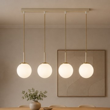 Brilagi - Lustr na lanku MILO 4xE27/60W/230V béžová/zlatá