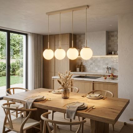 Brilagi - Lustr na lanku MILO 4xE27/60W/230V béžová/zlatá
