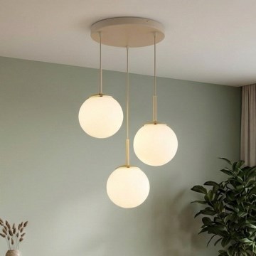 Brilagi - Lustr na lanku MILO ECRU 3xE27/60W/230V béžová/zlatá
