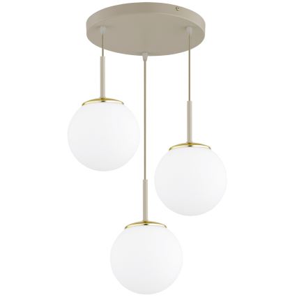 Brilagi - Lustr na lanku MILO ECRU 3xE27/60W/230V béžová/zlatá