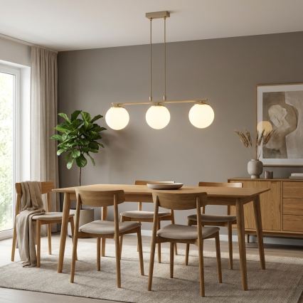 Brilagi - Lustr na lanku MILO ECRU 3xE27/60W/230V béžová/zlatá