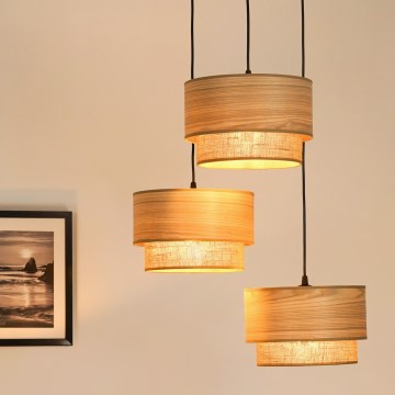 Brilagi - Lustr na lanku MONTANA BOHO 3xE27/15W/230V hnědá/černá
