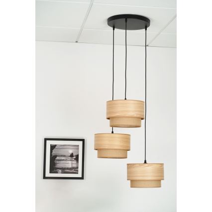 Brilagi - Lustr na lanku MONTANA BOHO 3xE27/15W/230V hnědá/černá