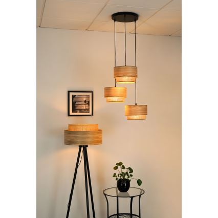 Brilagi - Lustr na lanku MONTANA BOHO 3xE27/15W/230V hnědá/černá