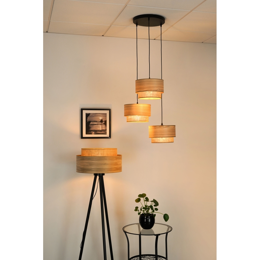 Brilagi - Lustr na lanku MONTANA BOHO 3xE27/15W/230V hnědá/černá