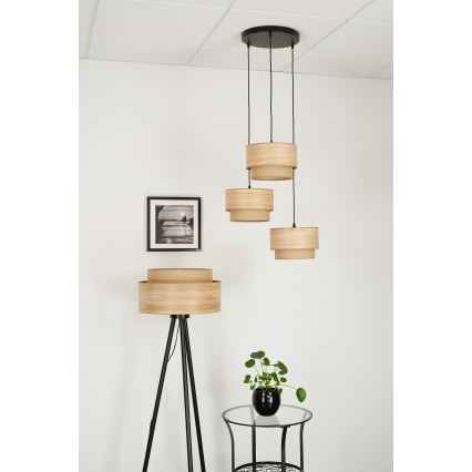 Brilagi - Lustr na lanku MONTANA BOHO 3xE27/15W/230V hnědá/černá