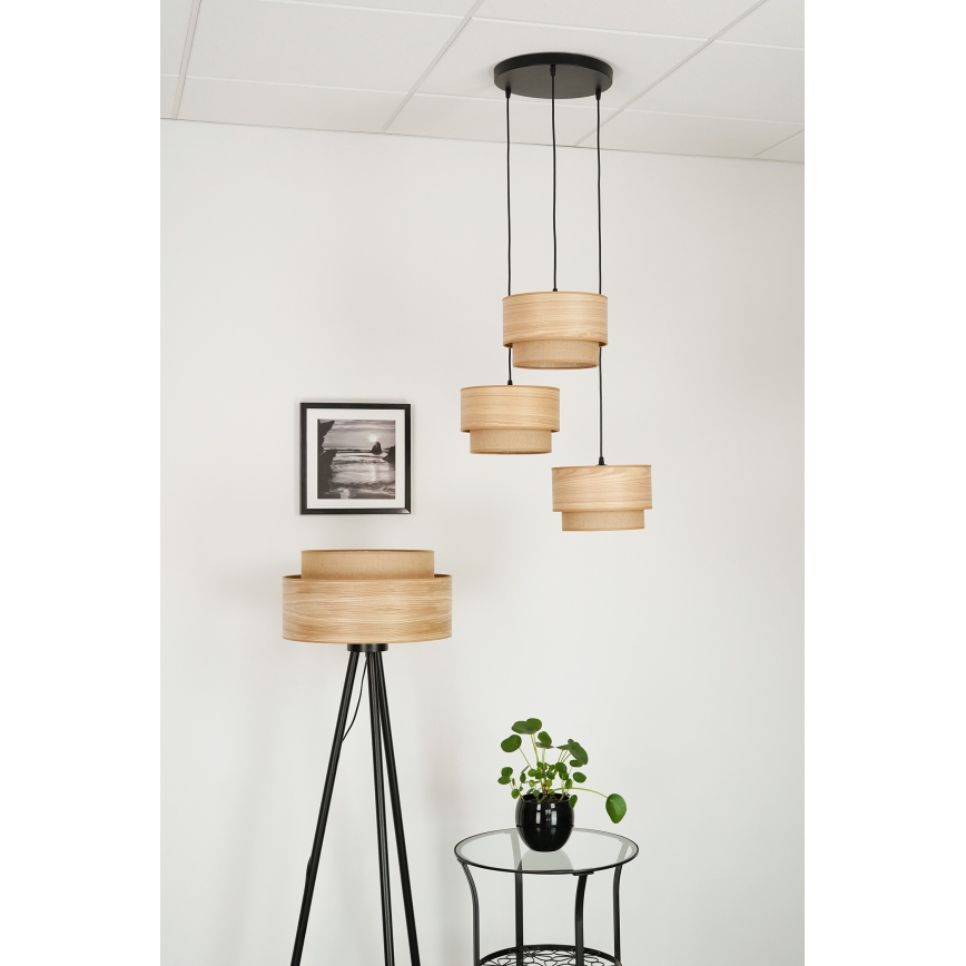 Brilagi - Lustr na lanku MONTANA BOHO 3xE27/15W/230V hnědá/černá