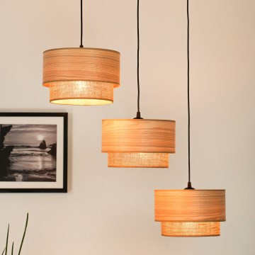 Brilagi - Lustr na lanku MONTANA BOHO 3xE27/15W/230V hnědá/černá