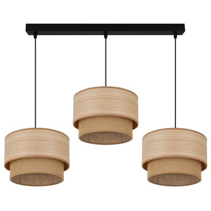 Brilagi - Lustr na lanku MONTANA BOHO 3xE27/15W/230V hnědá/černá