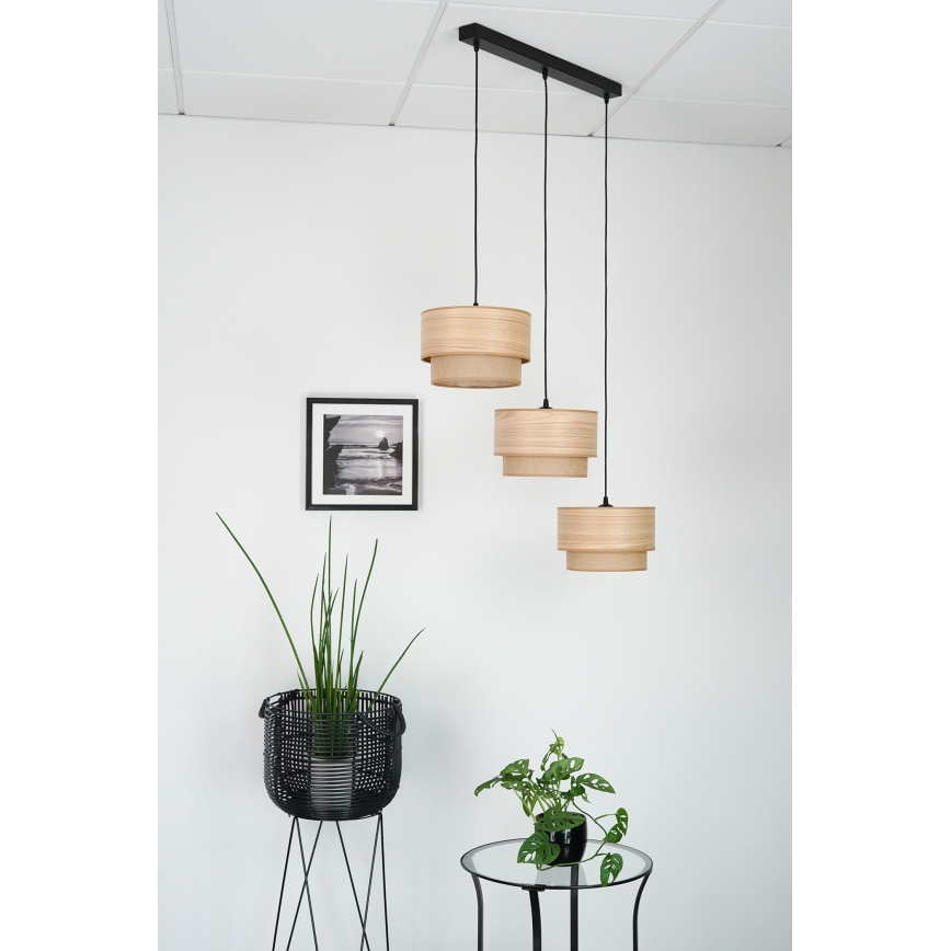 Brilagi - Lustr na lanku MONTANA BOHO 3xE27/15W/230V hnědá/černá